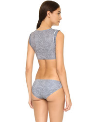 Top de bikini gris