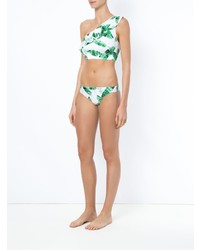 Top de bikini imprimé blanc et vert BRIGITTE