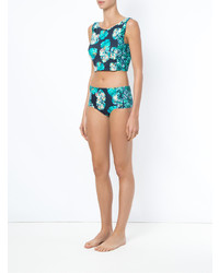 Top de bikini imprimé bleu canard BRIGITTE