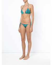 Top de bikini imprimé bleu canard BRIGITTE