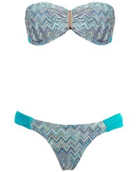 Top de bikini imprimé bleu clair BRIGITTE