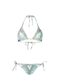 Top de bikini imprimé bleu clair Parah