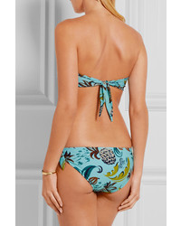Top de bikini imprimé bleu clair Anna Sui
