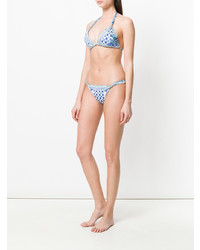 Top de bikini imprimé bleu clair Camilla