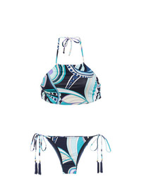 Top de bikini imprimé bleu marine BRIGITTE