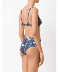 Top de bikini imprimé bleu marine Lygia & Nanny
