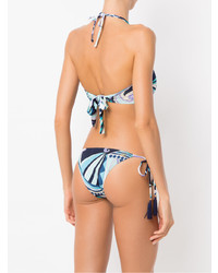 Top de bikini imprimé bleu marine BRIGITTE
