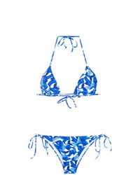 Top de bikini imprimé bleu Isolda