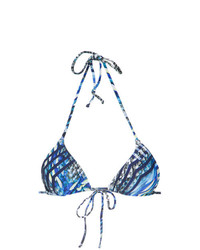 Top de bikini imprimé bleu Lygia & Nanny