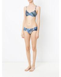 Top de bikini imprimé bleu Lygia & Nanny