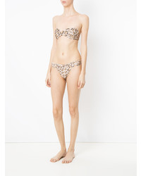 Top de bikini imprimé léopard marron clair Amir Slama