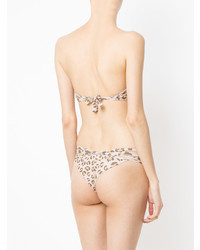 Top de bikini imprimé léopard marron clair Amir Slama