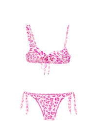 Top de bikini imprimé léopard rose Amir Slama
