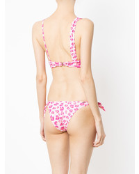 Top de bikini imprimé léopard rose Amir Slama