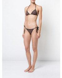 Top de bikini imprimé marron foncé Dvf Diane Von Furstenberg