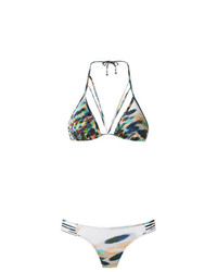 Top de bikini imprimé multicolore Amir Slama