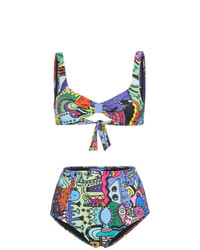 Top de bikini imprimé multicolore Ellie Rassia
