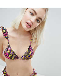 Top de bikini imprimé multicolore Monki