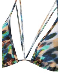 Top de bikini imprimé multicolore Amir Slama