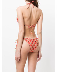 Top de bikini imprimé orange Islang