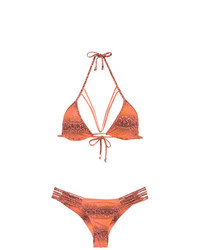 Top de bikini imprimé orange Amir Slama