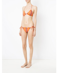 Top de bikini imprimé orange Amir Slama
