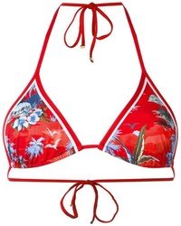 Top de bikini imprimé rouge Dsquared2