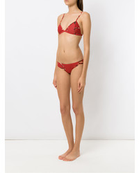 Top de bikini imprimé rouge Haight