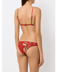 Top de bikini imprimé rouge Haight