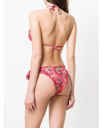 Top de bikini imprimé rouge Anjuna