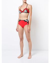 Top de bikini imprimé rouge Morgan Lane