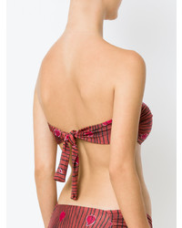 Top de bikini imprimé rouge Sissa