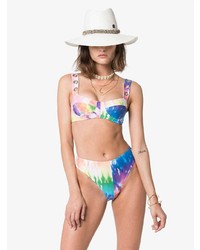 Top de bikini imprimé tie-dye multicolore Ack