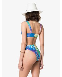 Top de bikini imprimé tie-dye multicolore Ack