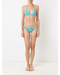 Top de bikini imprimé turquoise BRIGITTE