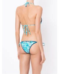 Top de bikini imprimé turquoise BRIGITTE