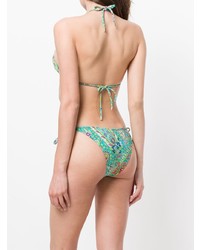 Top de bikini imprimé vert Etro