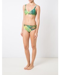 Top de bikini imprimé vert Lygia & Nanny