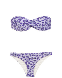 Top de bikini imprimé violet clair Amir Slama