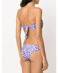 Top de bikini imprimé violet clair Amir Slama