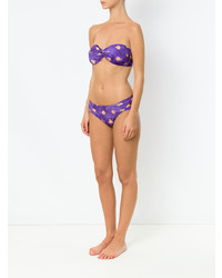 Top de bikini imprimé violet Sissa