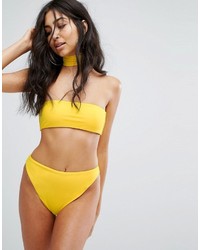 Top de bikini jaune Missguided