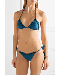 Top de bikini orné bleu marine Vix