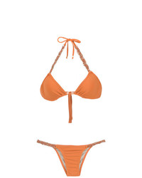 Top de bikini orné orange Amir Slama