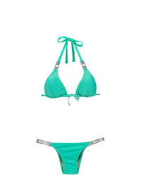 Top de bikini orné vert menthe