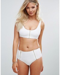 Top de bikini texturé blanc Wolfwhistle