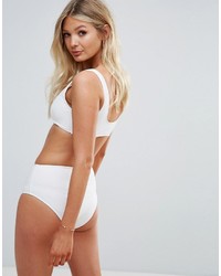 Top de bikini texturé blanc Wolfwhistle