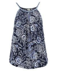 Top sans manches à fleurs bleu marine Gap