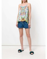 Top sans manches à fleurs multicolore Camilla