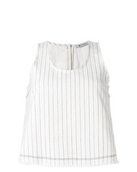 Top sans manches à rayures verticales blanc T by Alexander Wang